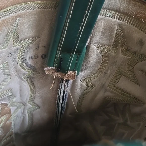 Mens Tony Lamas Vintage Green Lizard. Fits Sise 10/10.5. Cowboy Boots - Picture 9 of 9